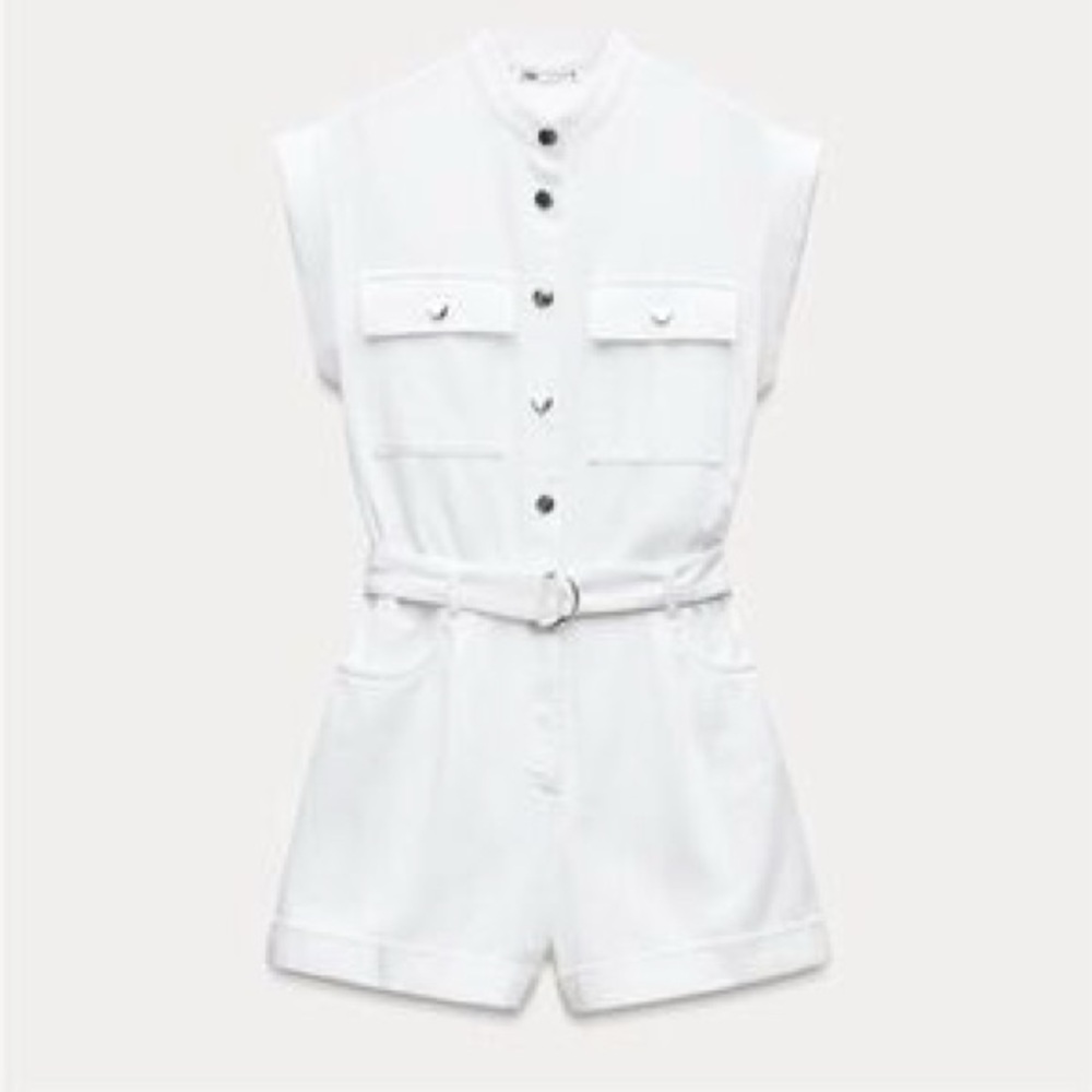 Zara Ivory Button-Up Top